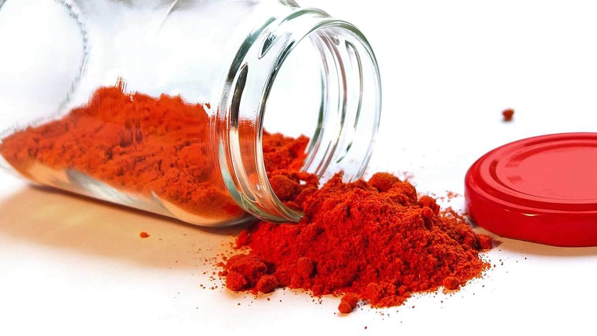 Glass container with powder
