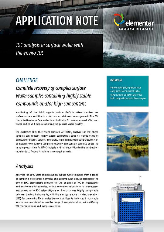 Front page of the Application Note