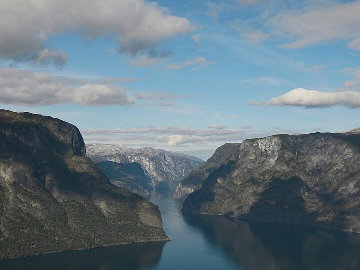 Image of the Sognefjord, the deepest fjord in Norway.