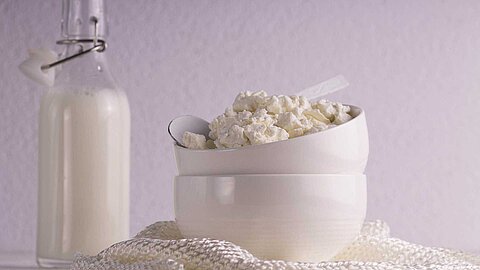 Milk and cottage cheese