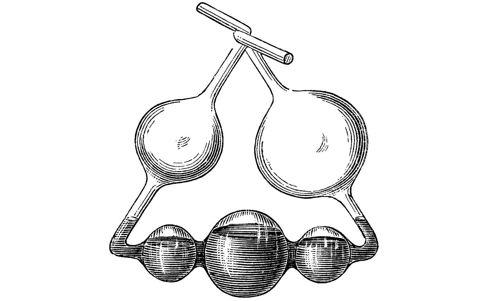 Drawing of the five-bulb apparatus that was invented by Justus von Liebig